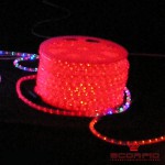 Светодиодная электрогирлянда-дюралайт мини, расстояние между лампочками  2,77 см., 100м/рулон, диам.: 10 мм., 3,3 м/отрезок, красный