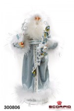 Дед Мороз в голубой шубе с голубем