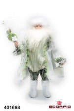 Дед Мороз с веточкой цветов и ведерком