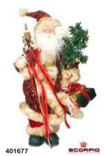 Дед Мороз с посохом, елкой и подарками