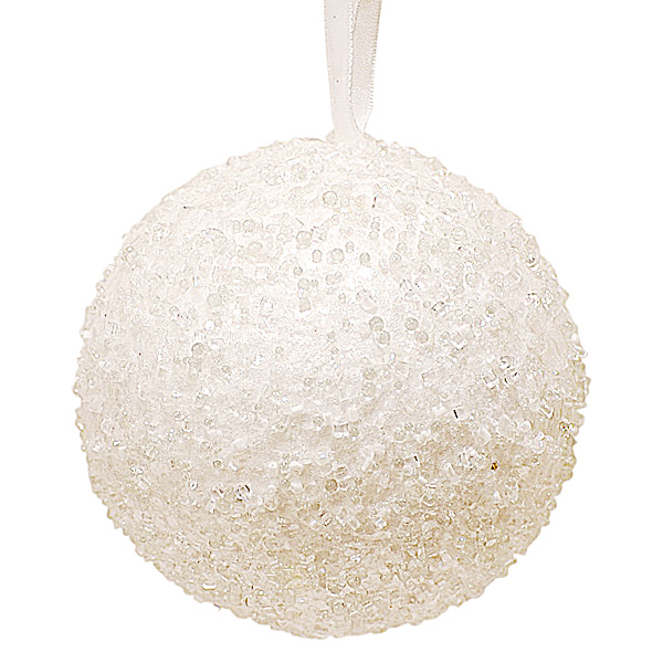 Новогодний шар, 11.25 см, белый