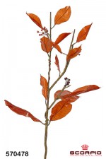 Ветка с листьями, коричневая